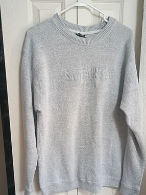 Russell Athletic Gray Crewneck Sweater with Subtle Embossed Logo